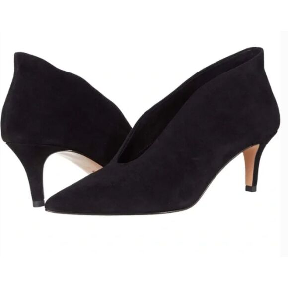 Pelle Moda Black Suede Helena Heels, size 6.5 - Picture 1 of 4